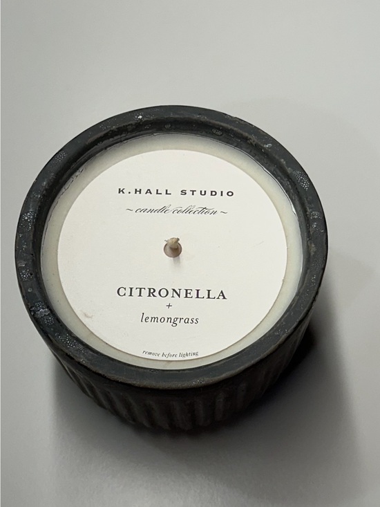 Other - K. Hall Studio Grooved Cement Citronella Outdoor Candle